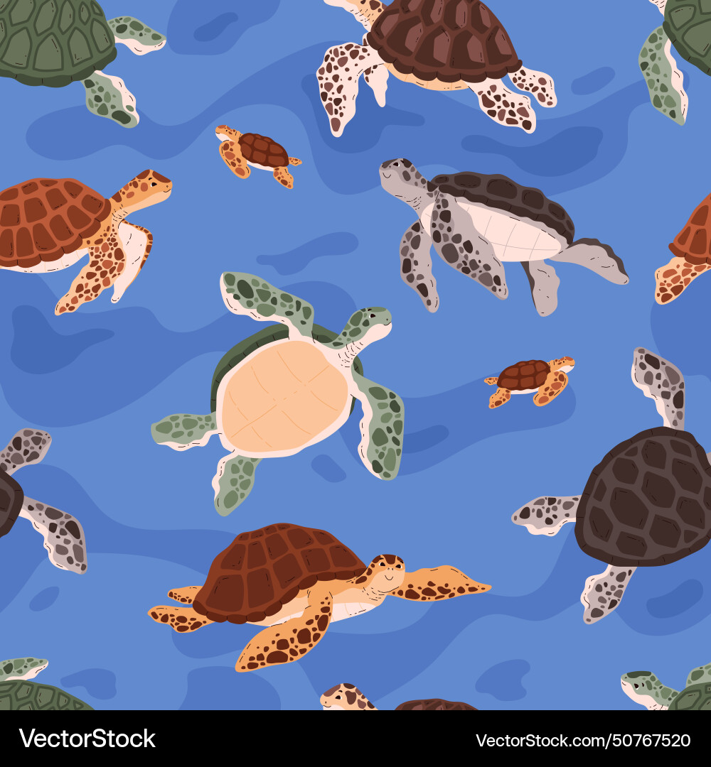 Turtle pattern in the sea Turtle pattern in the sea Vector Image