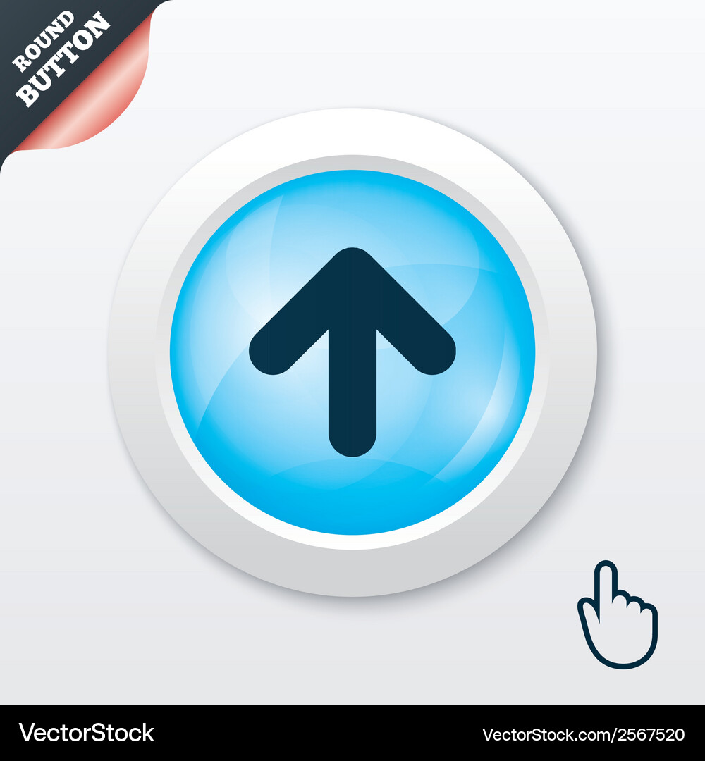 Upload sign icon button Vector Image