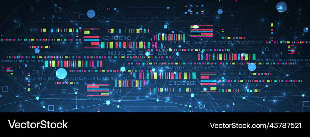 Abstract technology concept with plexus effect vector image