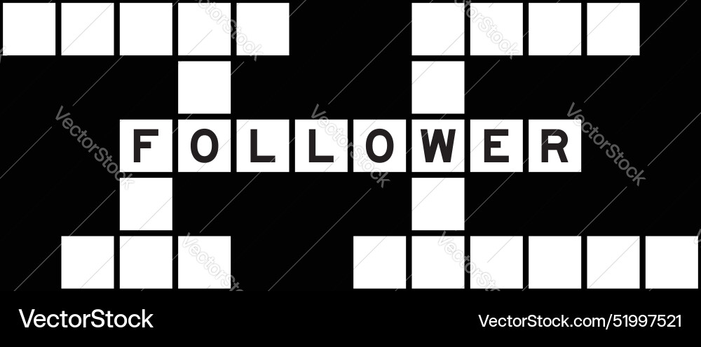 Alphabet letter in word follower on crossword Vector Image Alphabet letter in word follower on crossword Vector Image