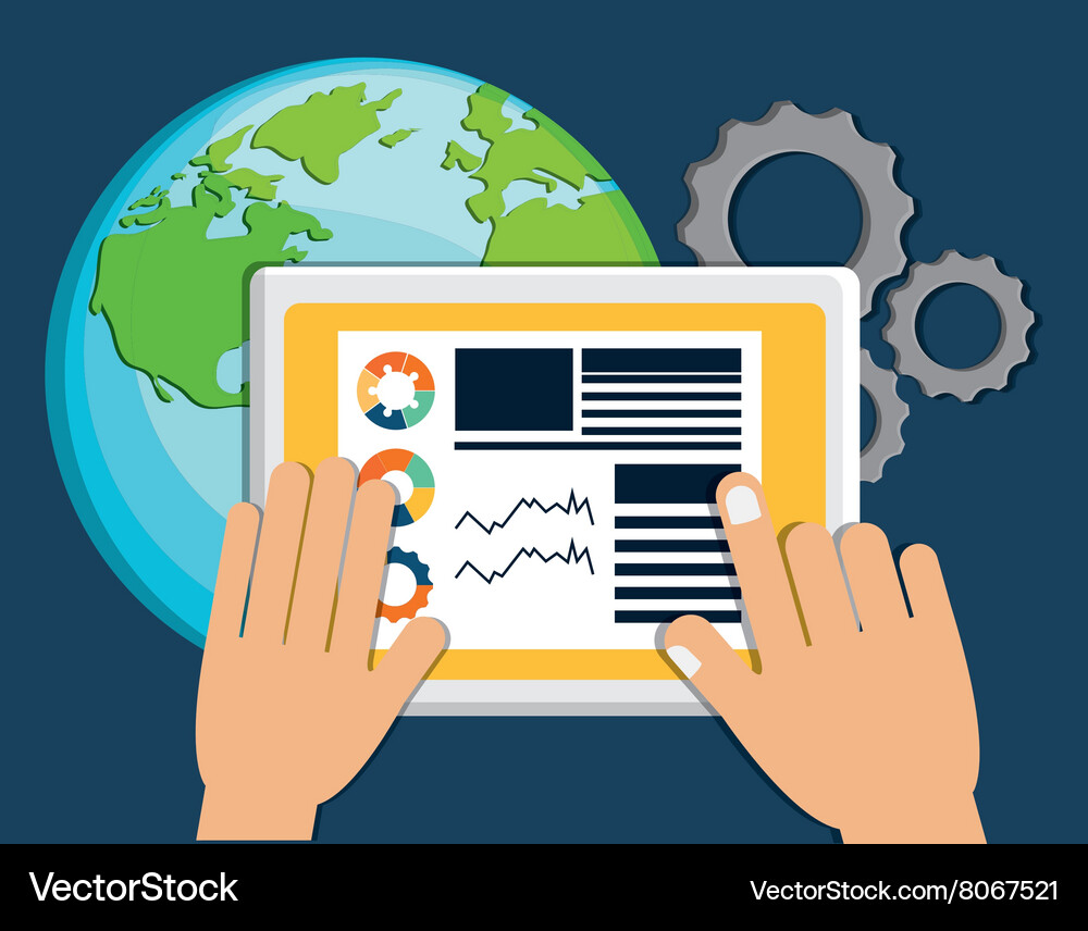 Development with gadget design Vector Image