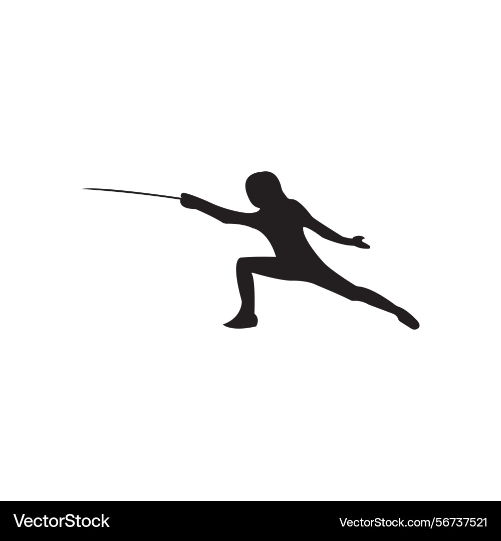 Dynamic of fencers in action f Vector Image