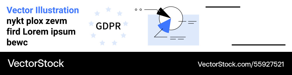 Gdpr-Konzept mit abstrakten Textelementen Vektorbild