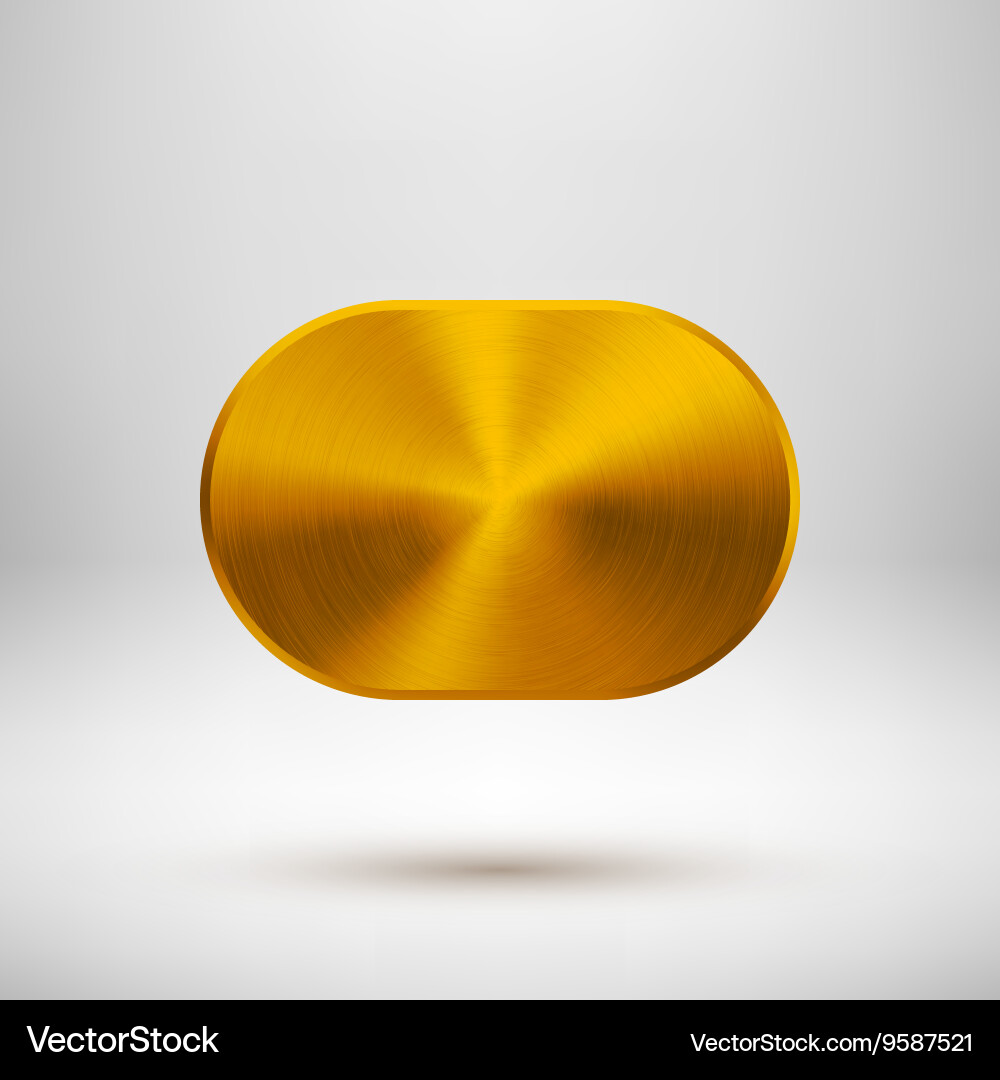 Gold abstract button template vector image