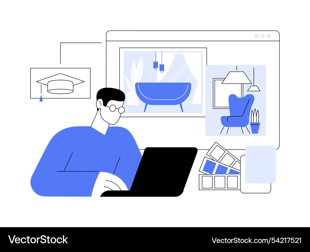 Innenarchitektur Kurs isoliert Cartoon Innenarchitektur Kurs isoliert Cartoon vektorbild