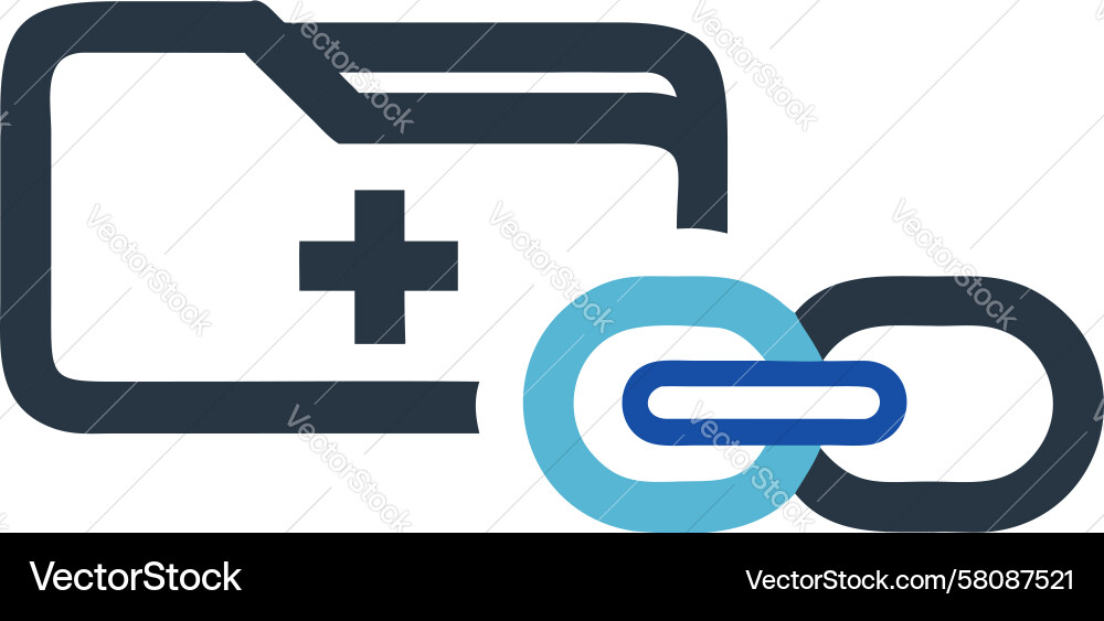 Linked Folder Chain Icon Vector Image