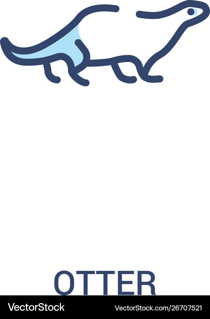 Otter concept 2 colored icon simple line element Otter concept 2 colored icon simple line element vector image
