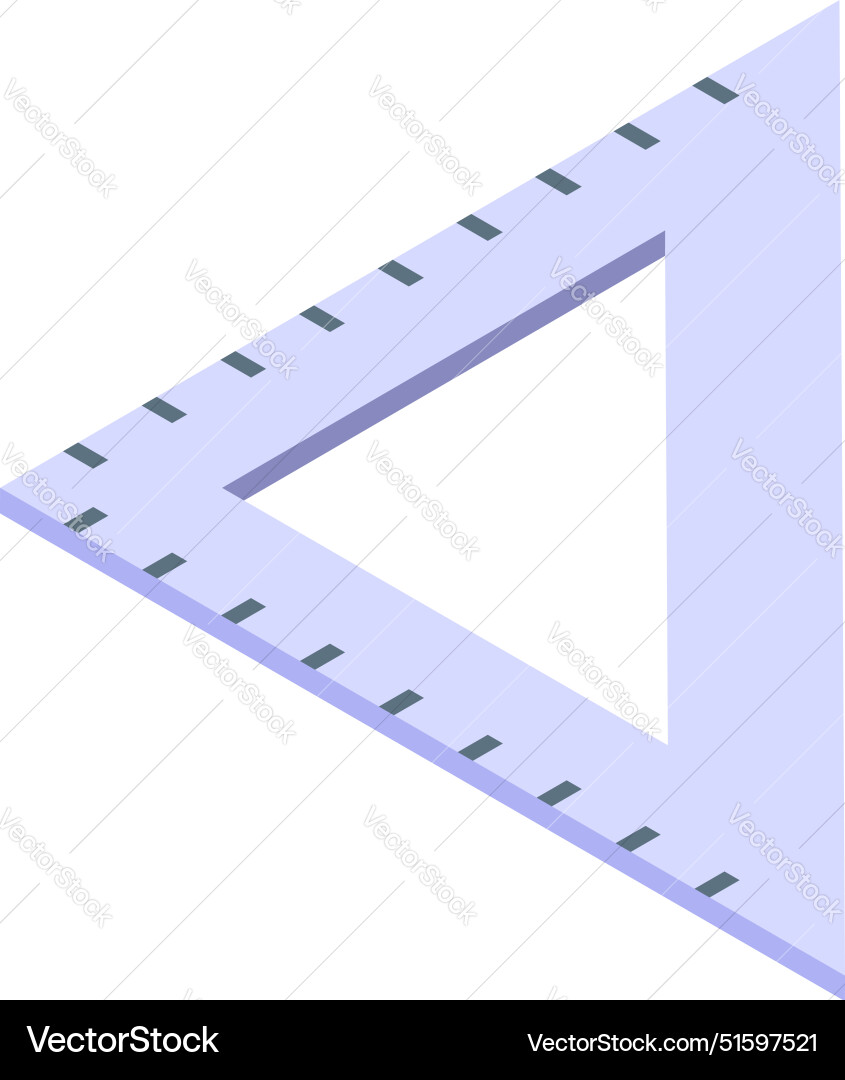 Purple triangular ruler lying on white background Purple triangular ruler lying on white background vector image