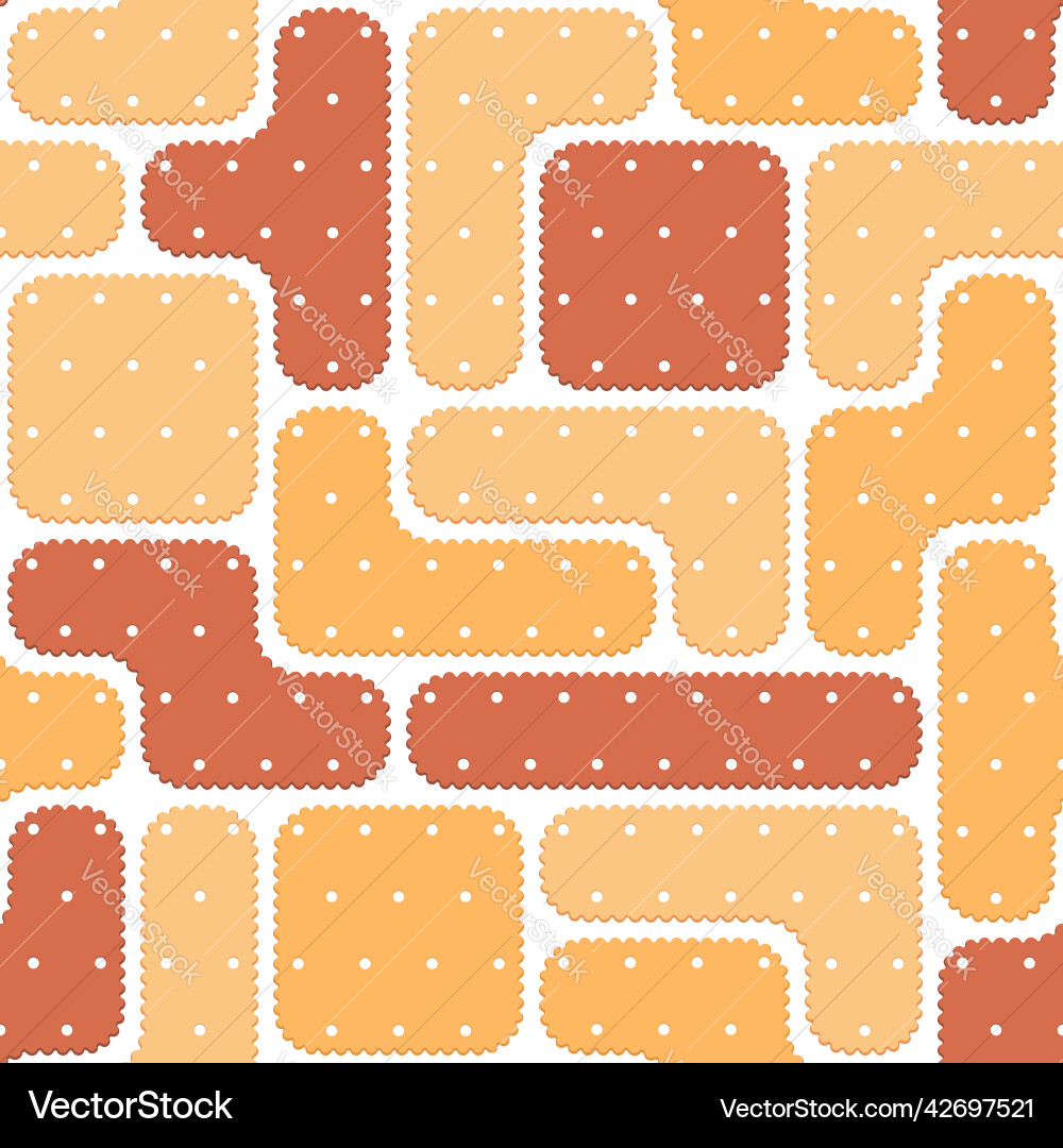 Seamless pattern with puzzles of cookies crackers Seamless pattern with puzzles of cookies crackers vector image