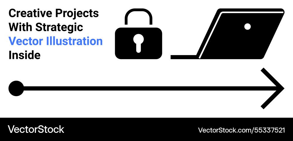 Secure digital workflow featuring laptop padlock Secure digital workflow featuring laptop padlock vector image