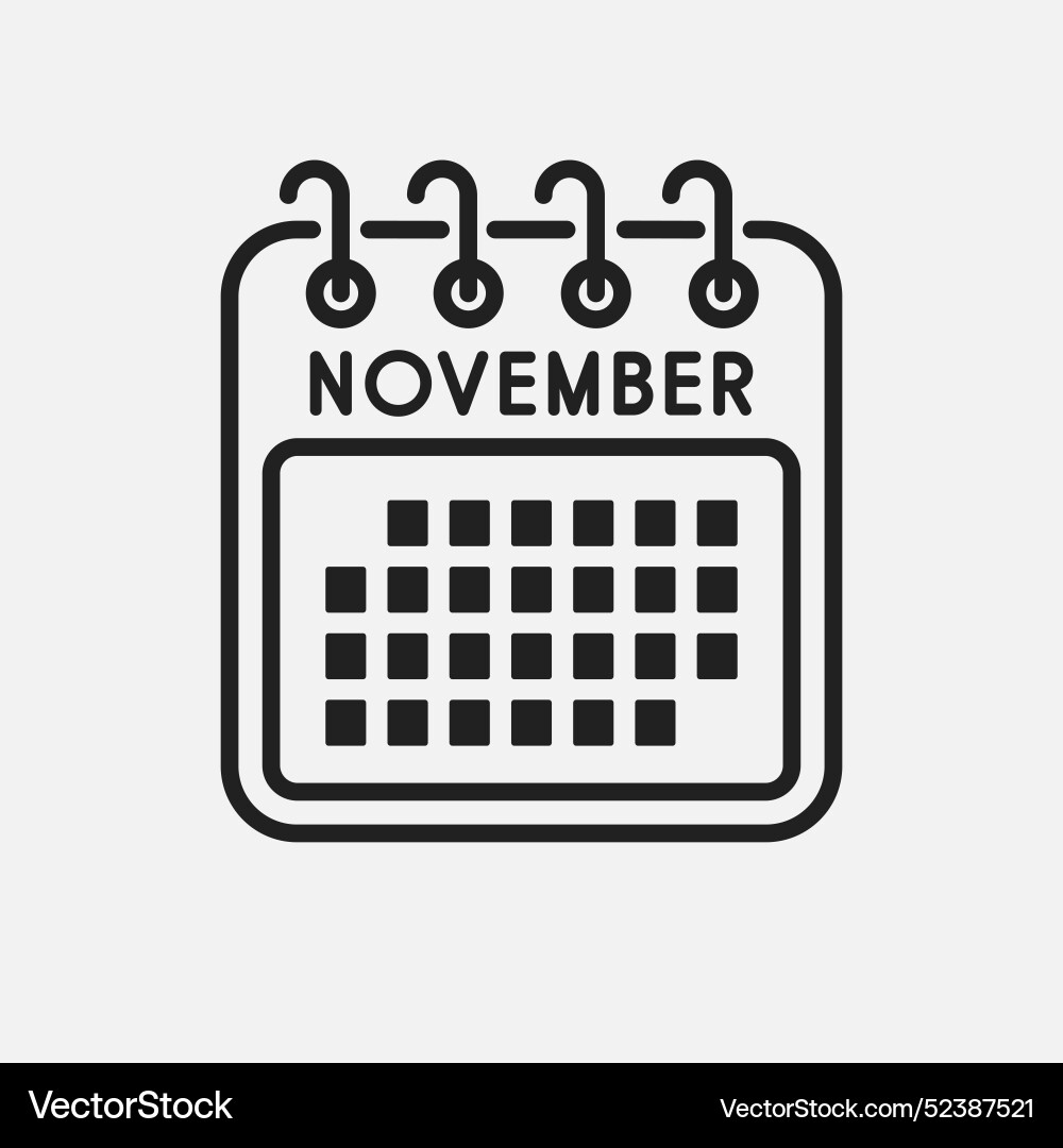 Template icon page calendar month november Vector Image