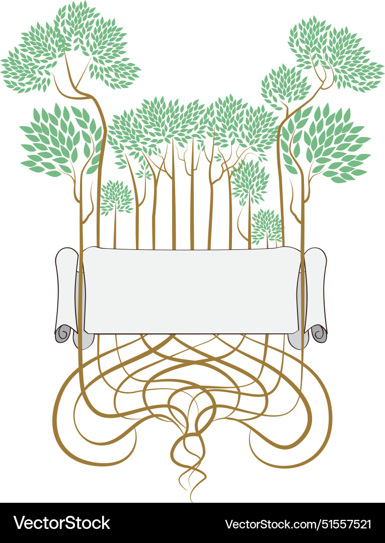 Trees with text box Trees with text box Vector Image