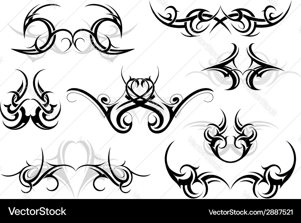 Tribal tattoo set Royalty Free Vector Image - VectorStock