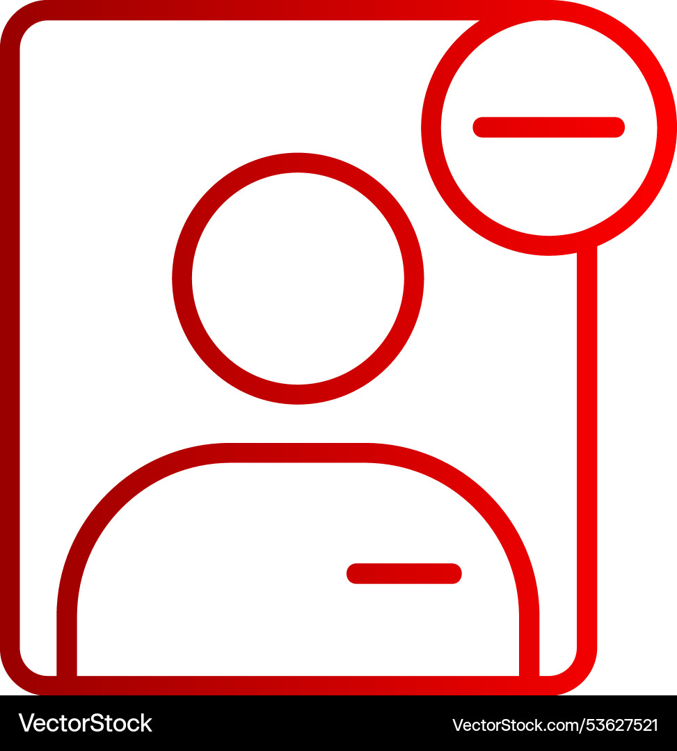 User remove line gradient icon Vector Image