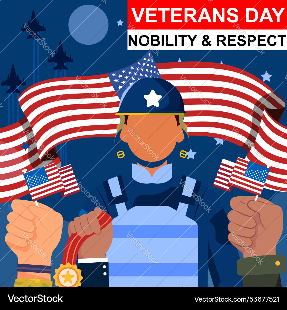 Veterans day poster Royalty Free Vector Image - VectorStock