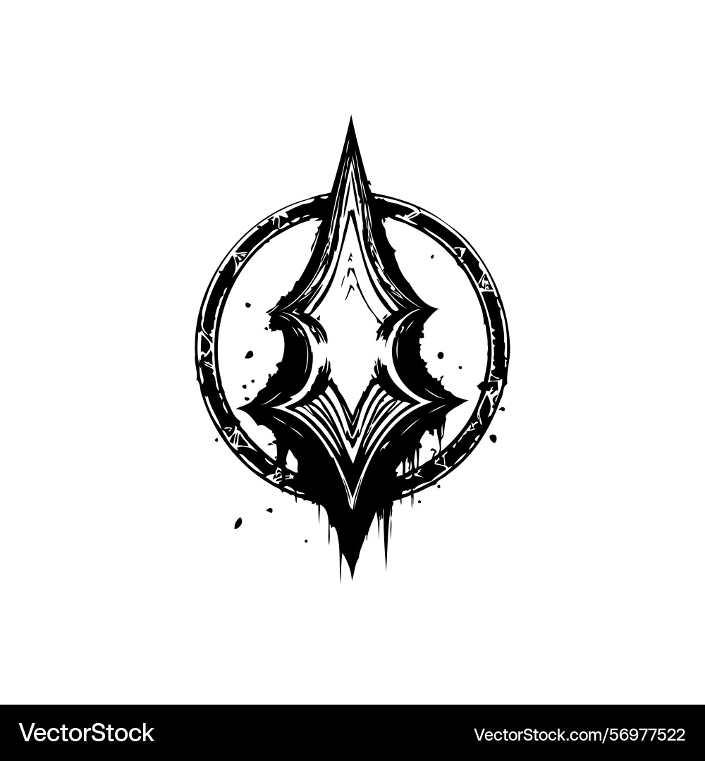 Abstract emblem with spiky design and circular Abstract emblem with spiky design and circular vector image