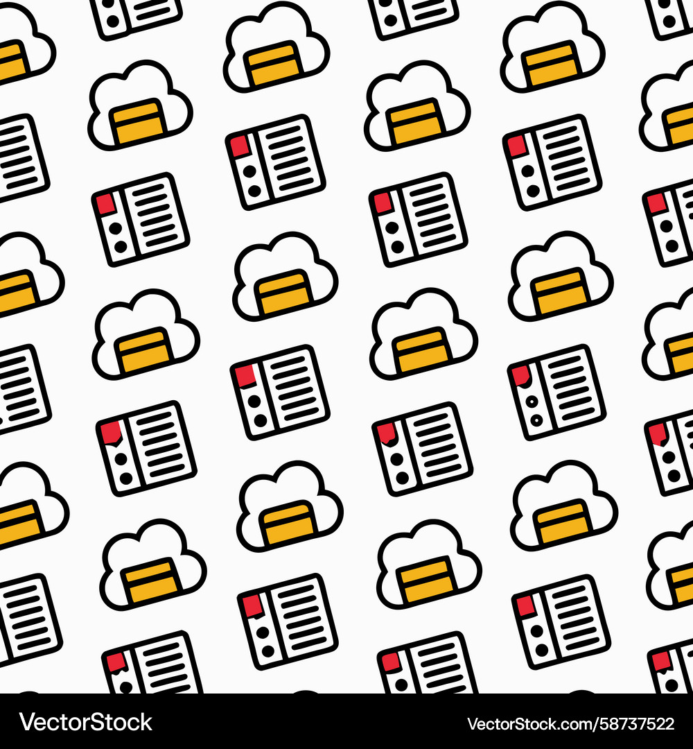 Cloud and Server Pattern Vector Image