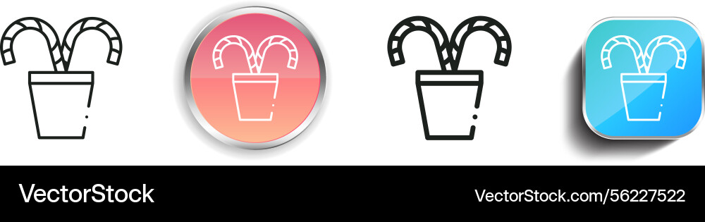 Lollipops icon thin linear regular and button vector image