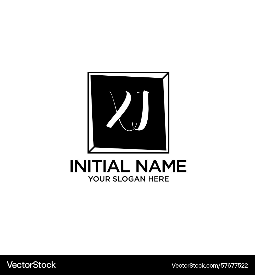Modern floral initial logo with xi monogram Vector Image