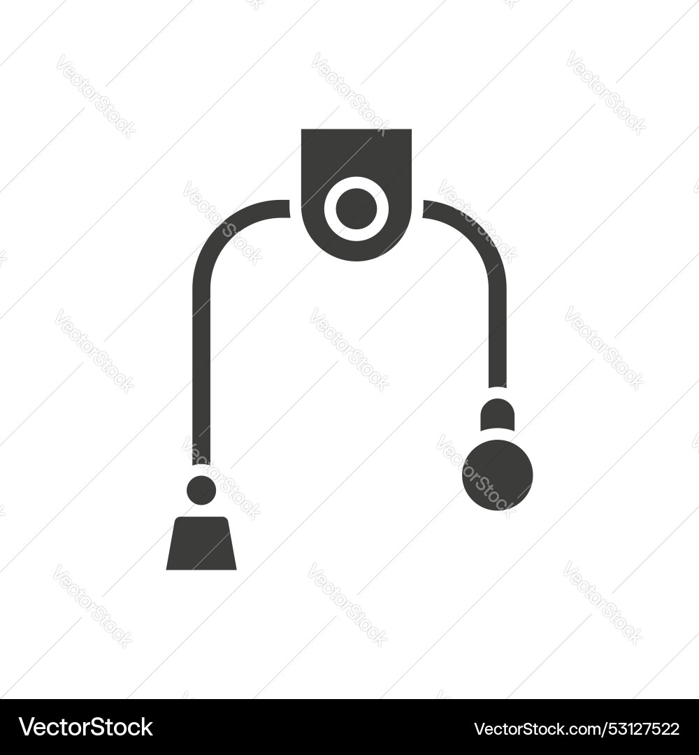 Pulley line icon isolated on white background Vector Image