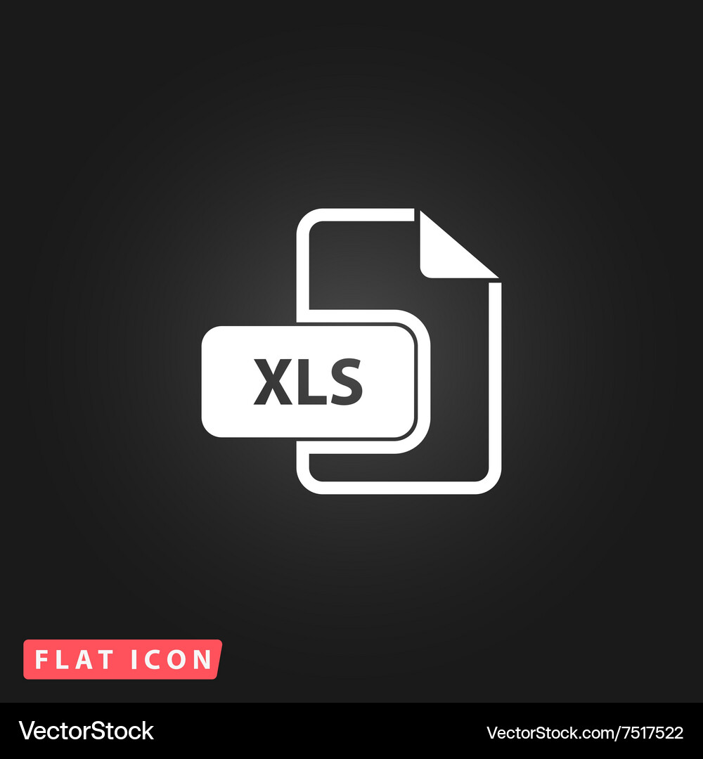 Xls extension text file type icon Vector Image