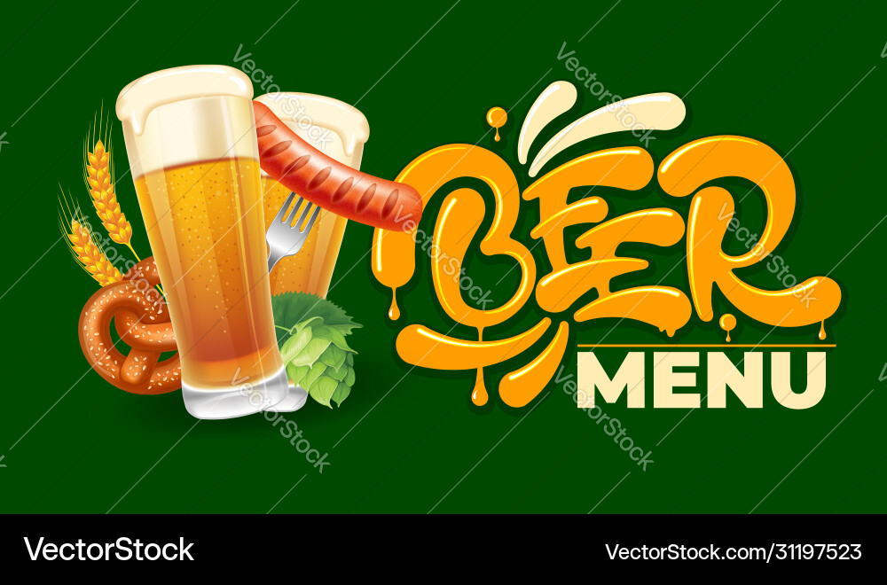 Beer menu emblem Beer menu emblem vector image