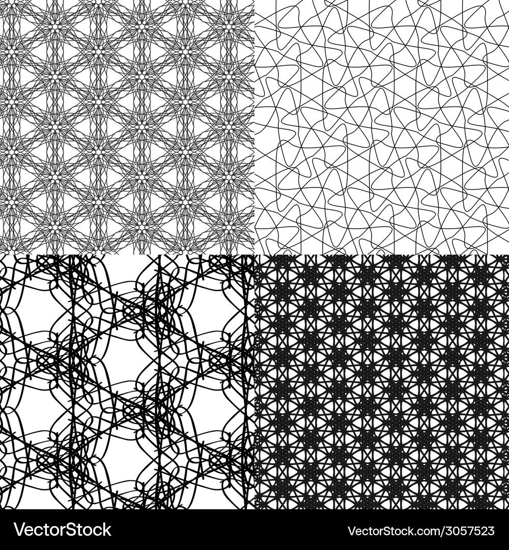 Geometric patterns tiling set of abstract vintage Vector Image