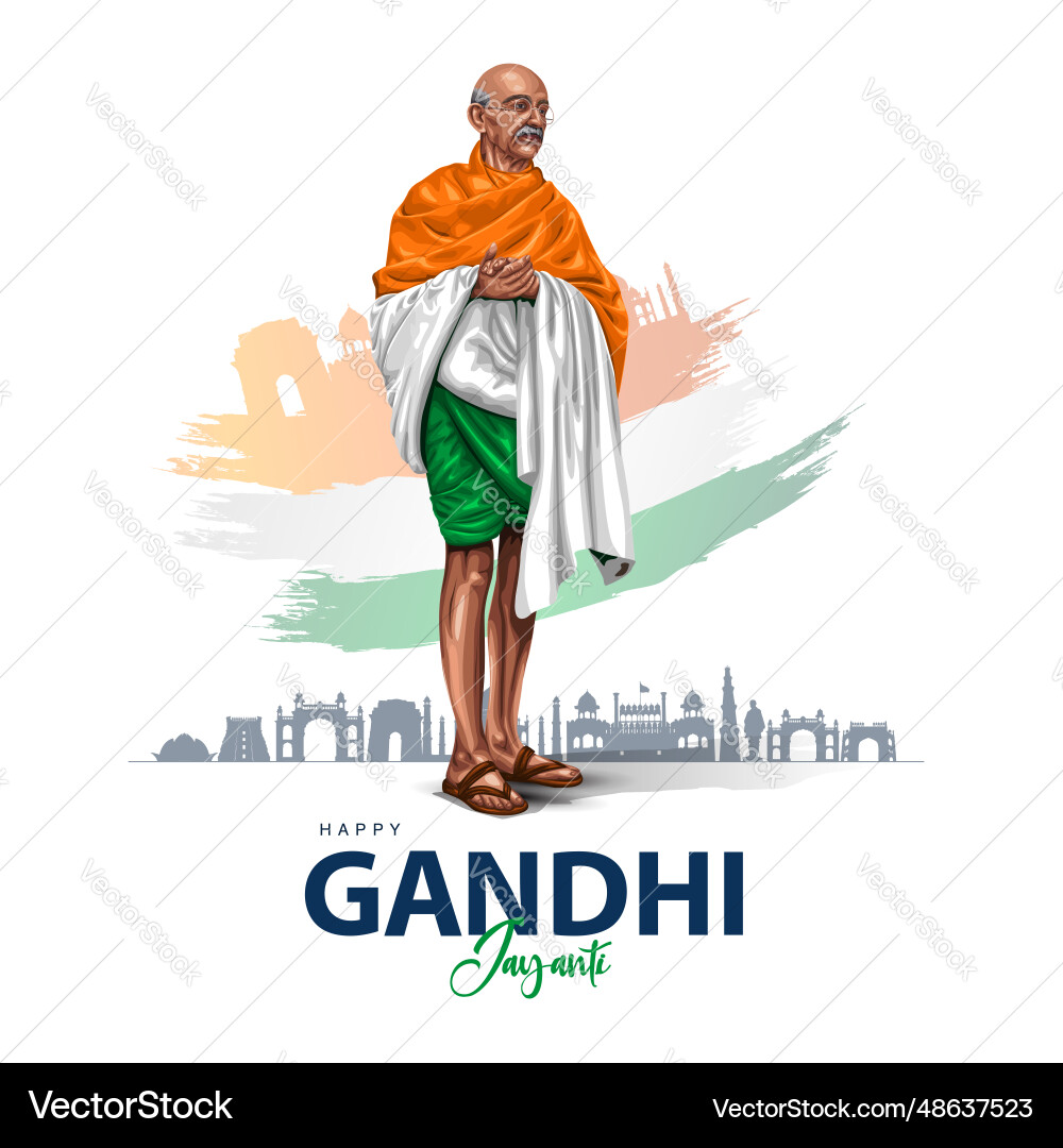 Happy gandhi jayanti october Happy gandhi jayanti october Vector Image
