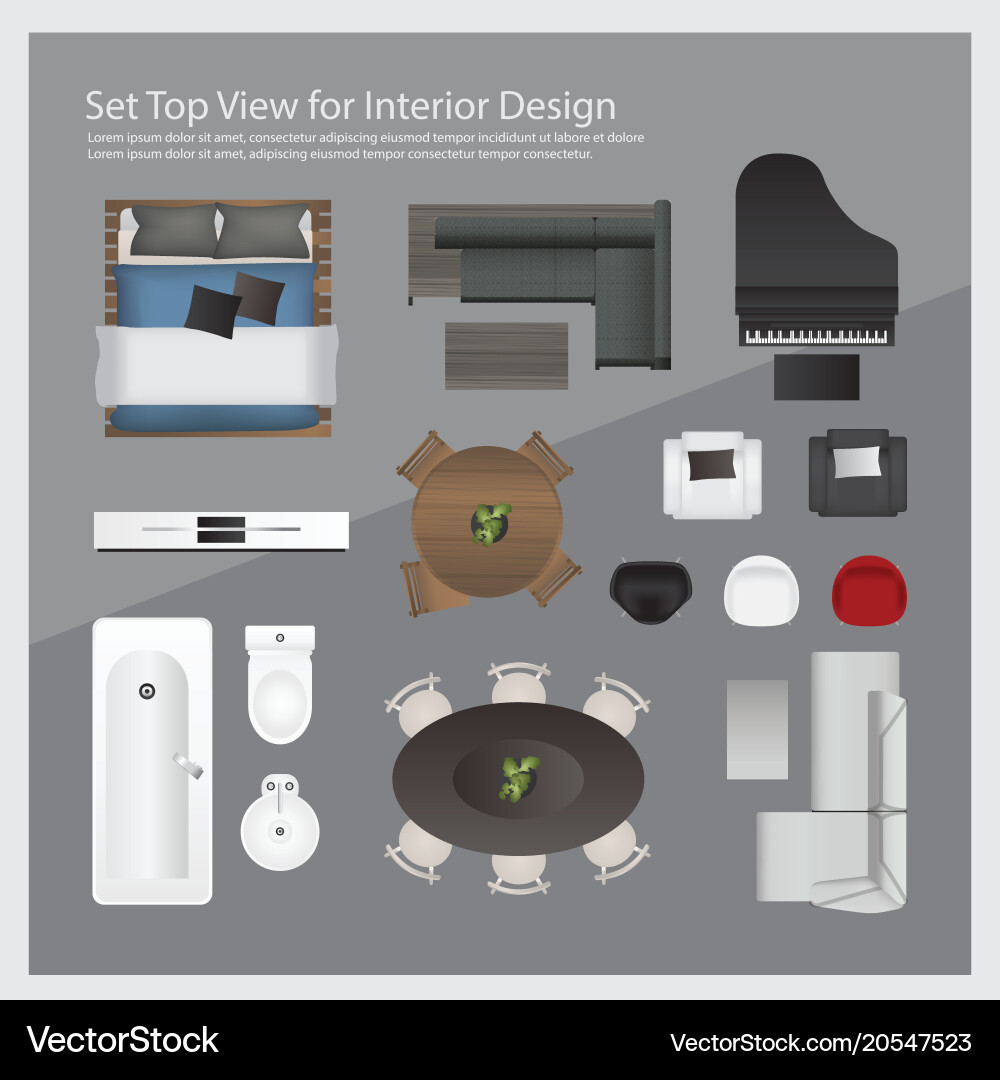 Interior Room Layout - Top View Royalty Free Vector Image