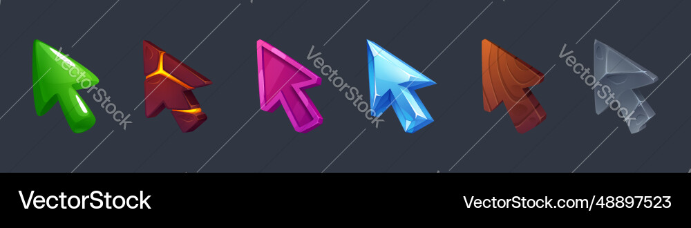 Lava Cursor Arrow Set Vector Image
