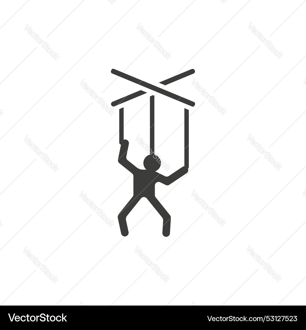 Puppet line icon isolated on white background Puppet line icon isolated on white background vector image