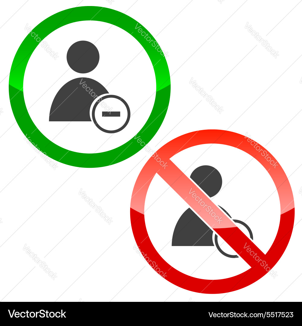 Remove user permission signs set Vector Image
