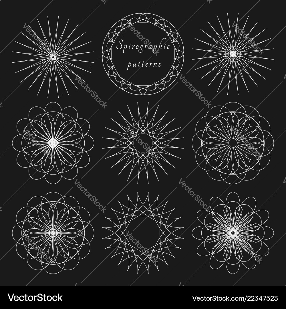 Set circular outline elements for design Set circular outline elements for design vector image