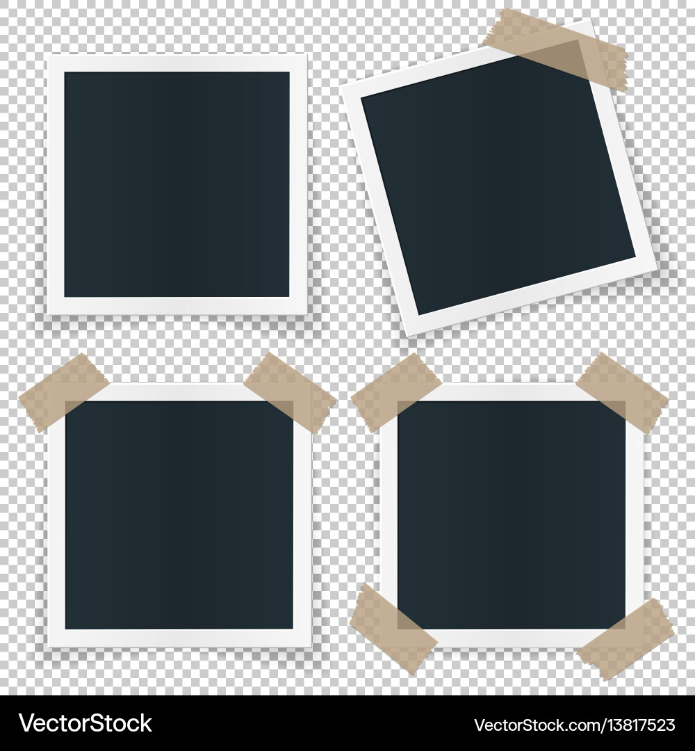 Set of 4 different image frames with shadow vector image