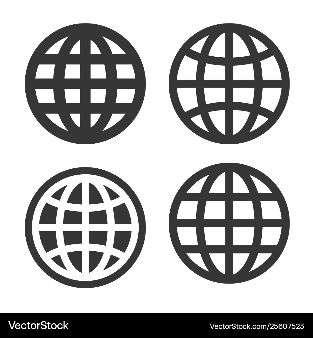 World Globe Icon Set Vector Image