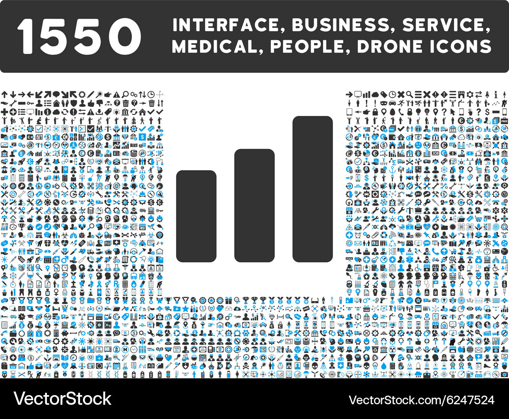 Bar chart increase icon and more interface Vector Image