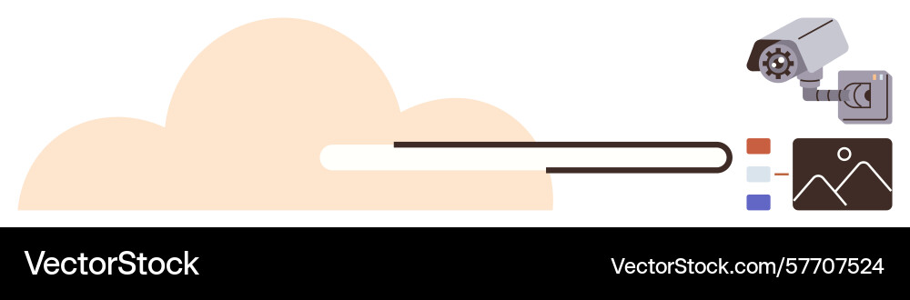 Cloud data storage with security camera Vector Image