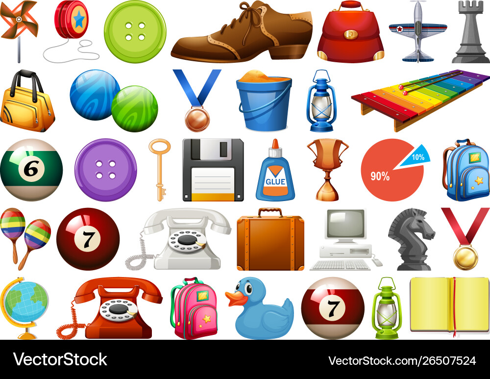 Collection of Diverse Objects vector image