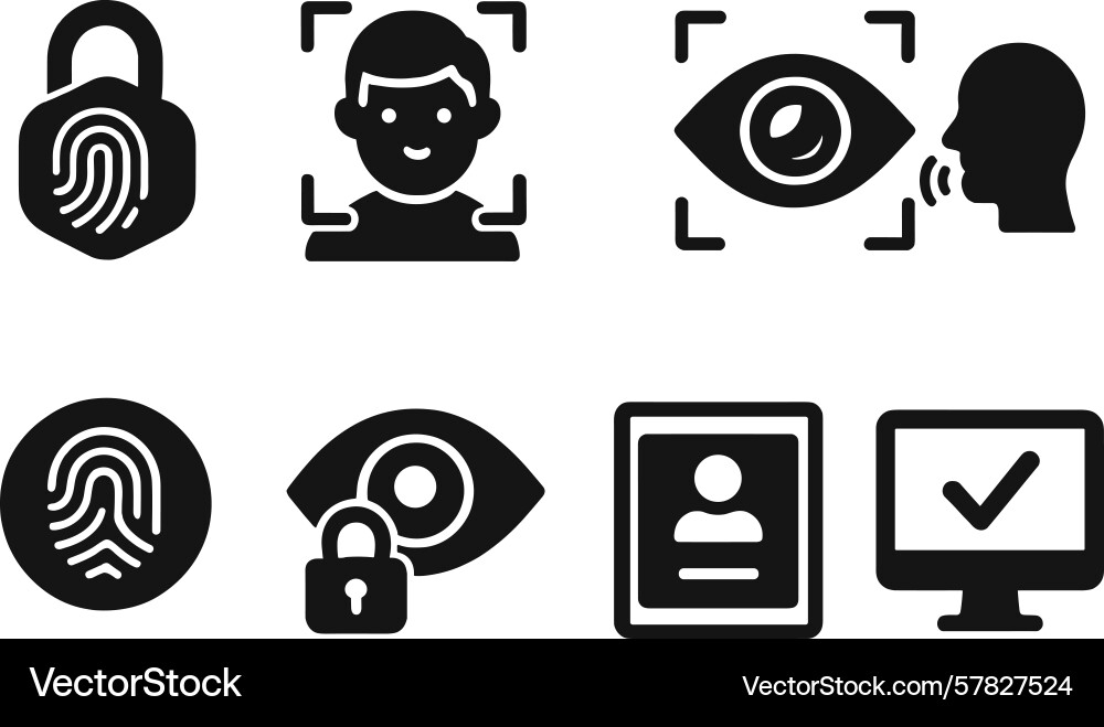 Collection of web icons representing security vector image