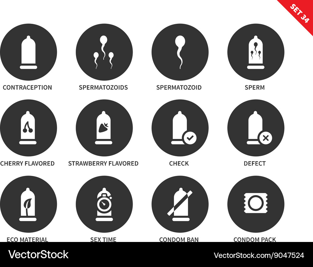Condoms icons on white background Vector Image
