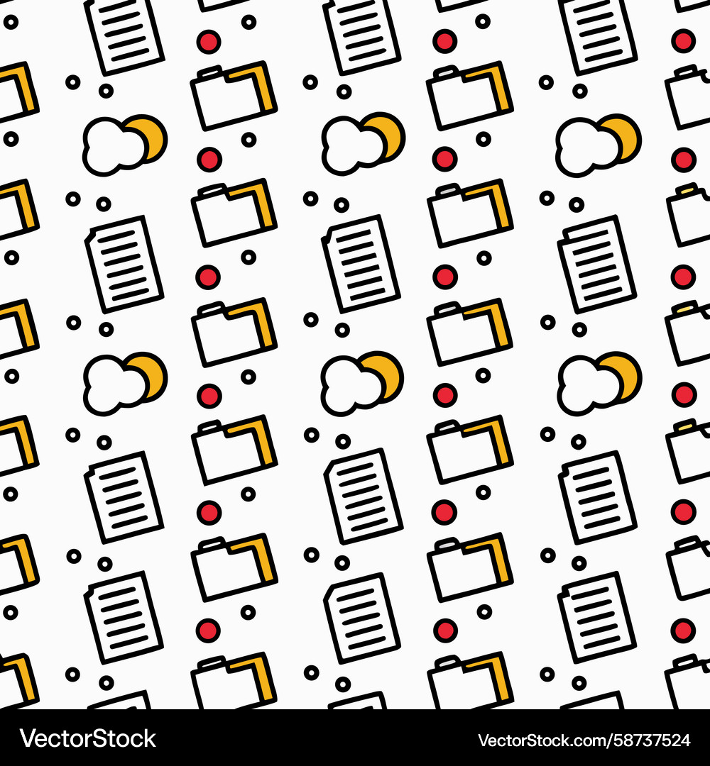 Data & Cloud Icon Pattern Vector Image
