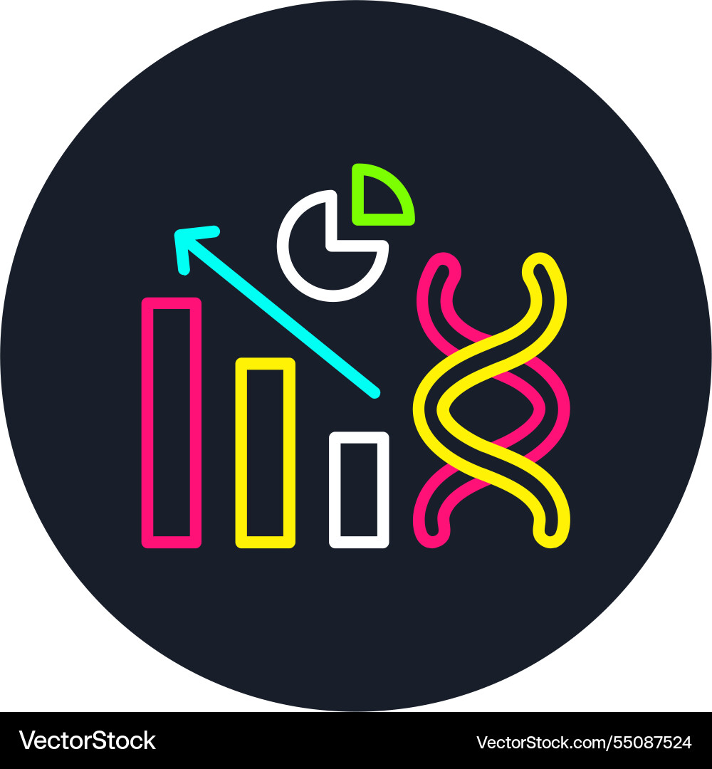 Graph line multi color icon vector image