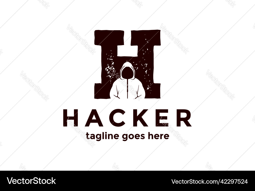 Mysterious Hacker Silhouette vector image