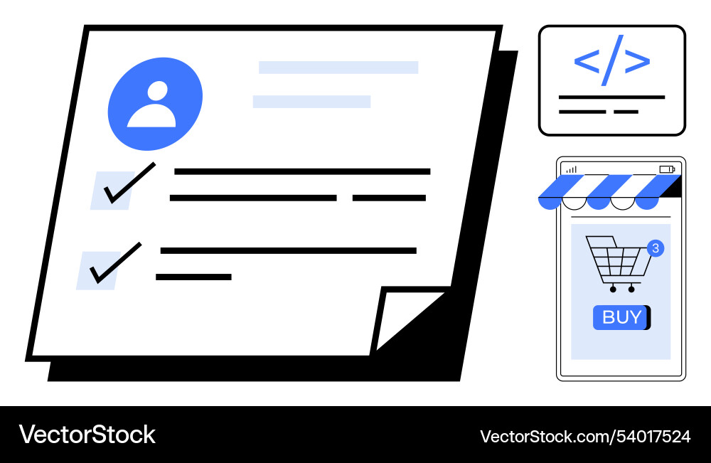 Online shopping and user interface elements for e Online shopping and user interface elements for e Vector Image