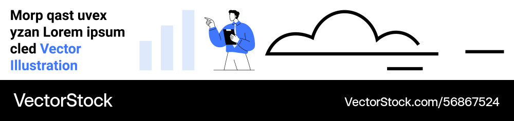 Person presenting data insights with graph vector image
