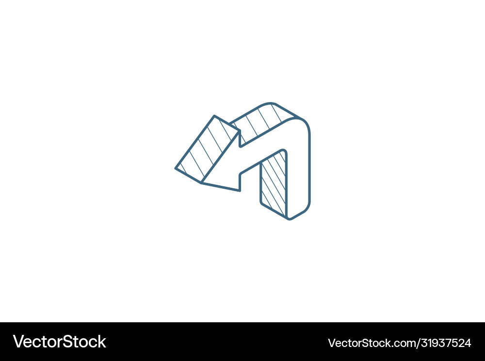 Pfeil nach links isometric icon 3d line art Pfeil nach links isometric icon 3d line art vektorbild