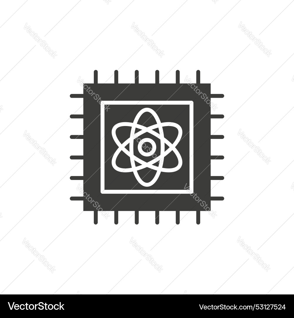 Quantum computing line icon isolated on white Quantum computing line icon isolated on white vector image