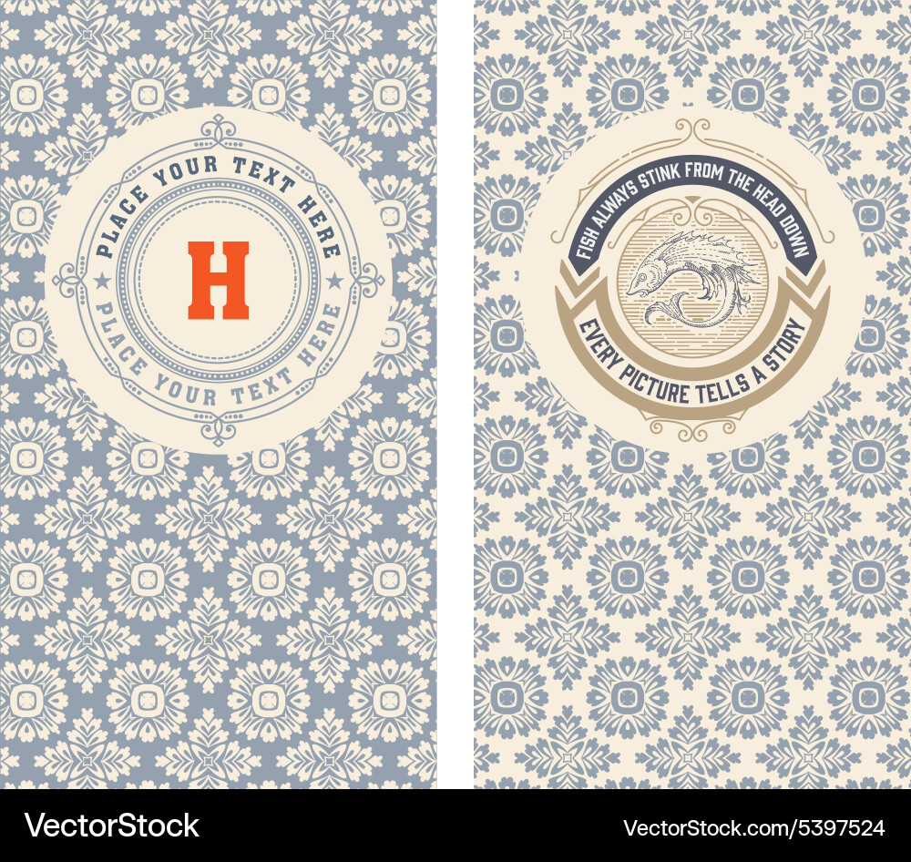 Retro Card Elements - Decorative Patterns vector image