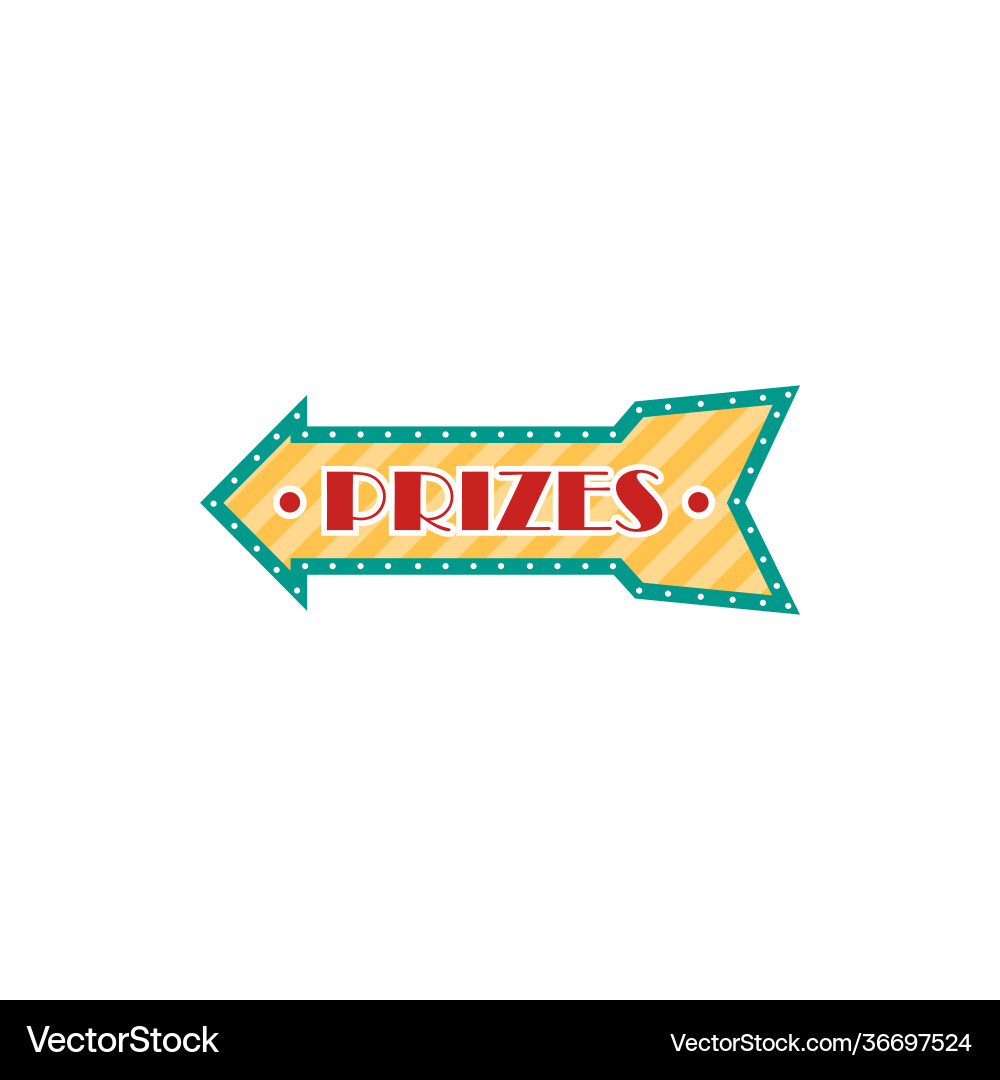 Retro Prize Signboard with Light Bulbs Vector Image