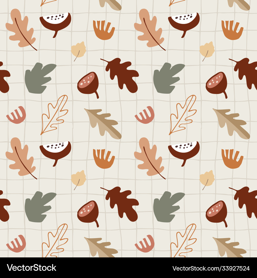 Seamless pattern with various colorful fall leaves Seamless pattern with various colorful fall leaves vector image